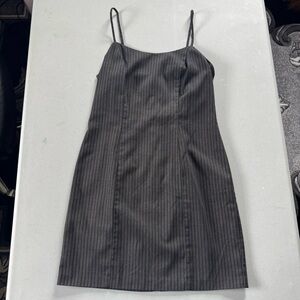 Vintage Elegant Black Pinstripe Dress